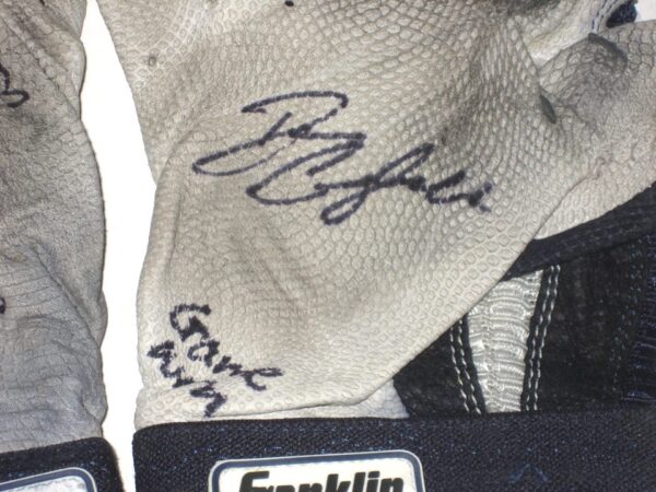 Drew Campbell 2021 Rome Braves Game Worn & Signed Blue, White & Grey Franklin Batting Gloves