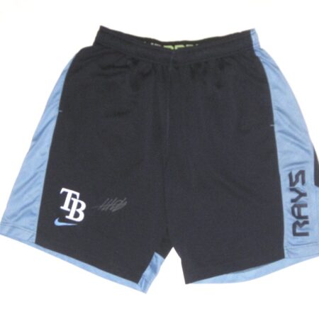 Hunter Schryver Team Issued & Signed Official Tampa Bay Rays Nike Dri-Fit XL Shorts