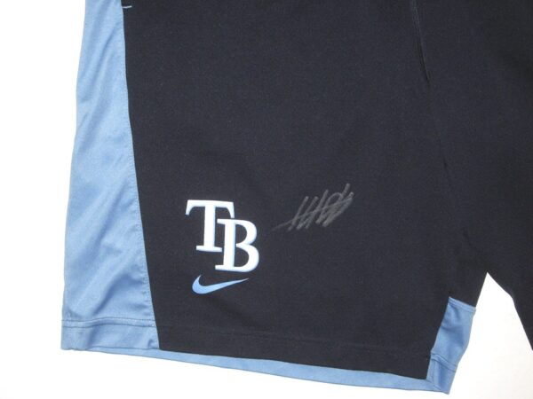 Hunter Schryver Practice Worn & Signed Official Tampa Bay Rays Nike Dri-Fit XL Shorts