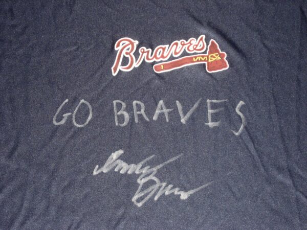 Indigo Diaz 2021 Rome Braves Game Worn & Signed Blue Atlanta Braves Paragon 2XL Shirt