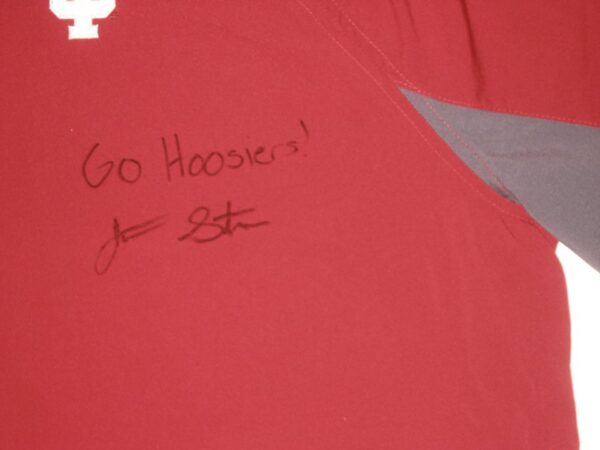 Jonathan Stiever Team Issued & Signed Official Indiana Hoosiers Short Sleeve Adidas XL Quarter-Zip Pullover