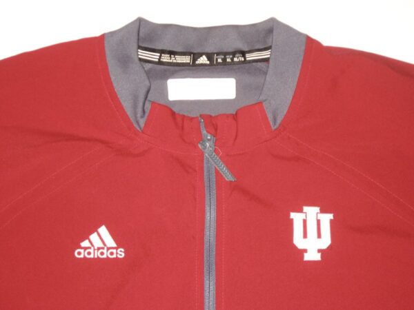 Jonathan Stiever Team Issued & Signed Official Indiana Hoosiers Short Sleeve Adidas XL Quarter-Zip Pullover