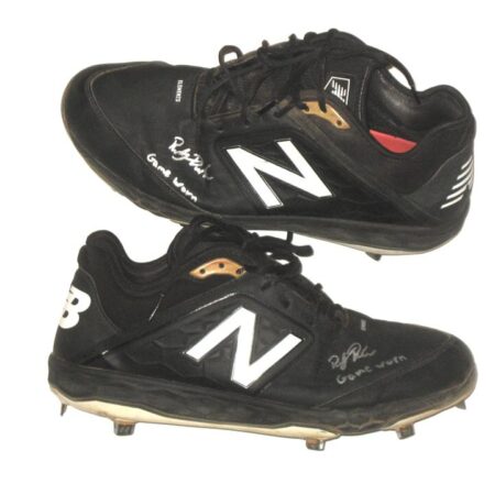 Riley Delgado 2021 Rome Braves Game Worn & Signed Black & White New Balance Fresh Foam Baseball Cleats