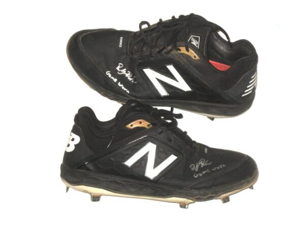 Riley Delgado 2021 Rome Braves Game Worn & Signed Black & White New Balance Fresh Foam Baseball Cleats