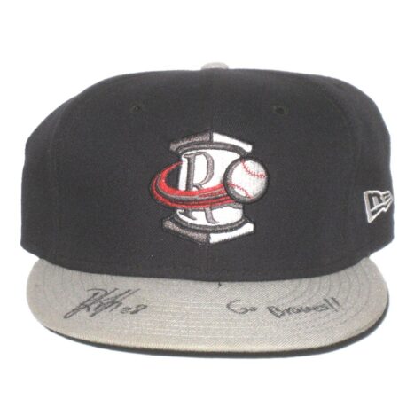 Shean Michel Game Worn & Signed Official Rome Braves Road New Era 59FIFTY Fitted Hat