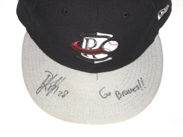 Shean Michel Game Worn & Signed Official Rome Braves Road New Era 59FIFTY Fitted Hat
