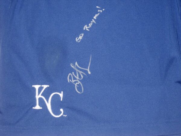 Bryce Hensley Player Issued & Signed Official Blue Kansas City Royals Nike Dri-Fit XL Shorts