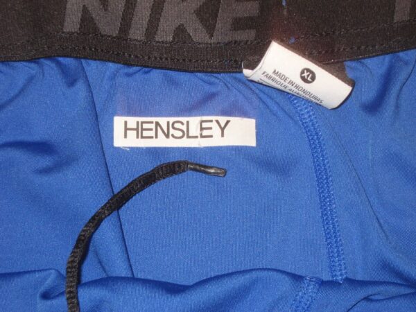 Bryce Hensley Player Issued & Signed Official Blue Kansas City Royals Nike Dri-Fit XL Shorts