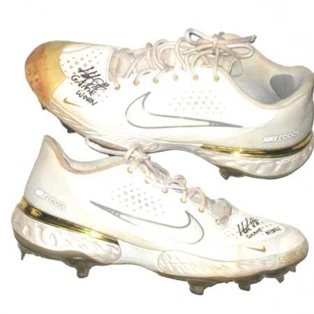 Hunter Schryver 2021 Charlotte Knights Game Worn & Signed Nike Alpha Huarache Baseball Cleats