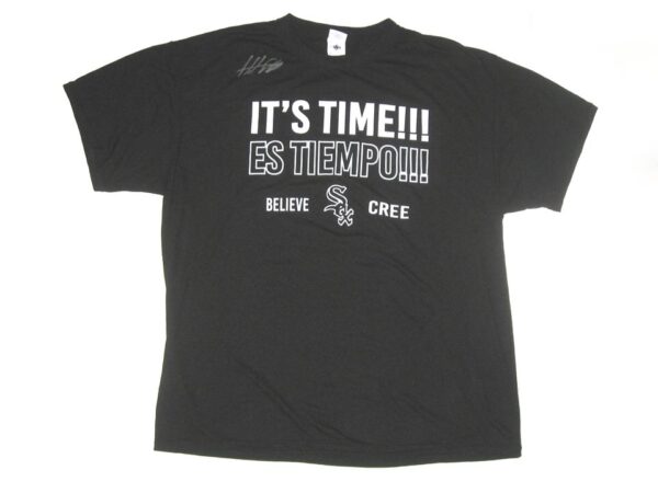 Hunter Schryver Team Issued & Signed Black & White Chicago White Sox “IT’S TIME!!!” XL Shirt