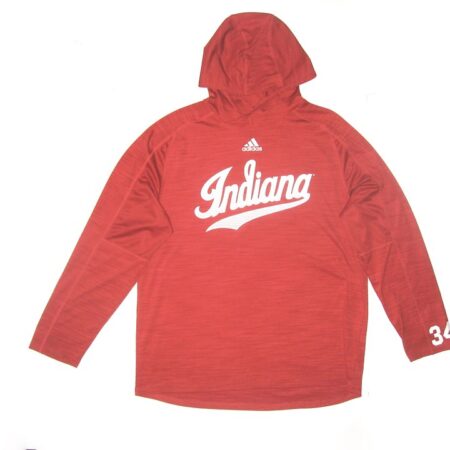 Jonathan Stiever Player Issued Official Indiana Hoosiers #34 Adidas Pullover Hoodie XL Sweatshirt