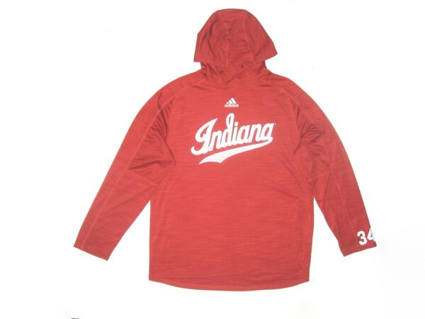 Jonathan Stiever Player Issued Official Indiana Hoosiers #34 Adidas Pullover Hoodie XL Sweatshirt