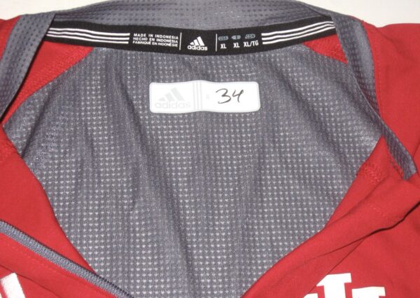 Jonathan Stiever Practice Worn Official Indiana Hoosiers Short Sleeve Adidas XL Quarter-Zip Pullover