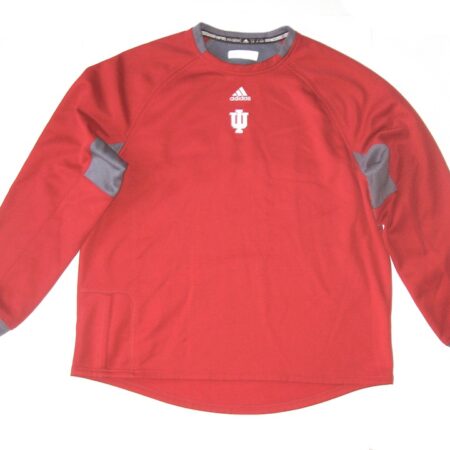 Jonathan Stiever Team Issued Official Crimson Indiana Hoosiers Adidas XL Pullover Sweatshirt