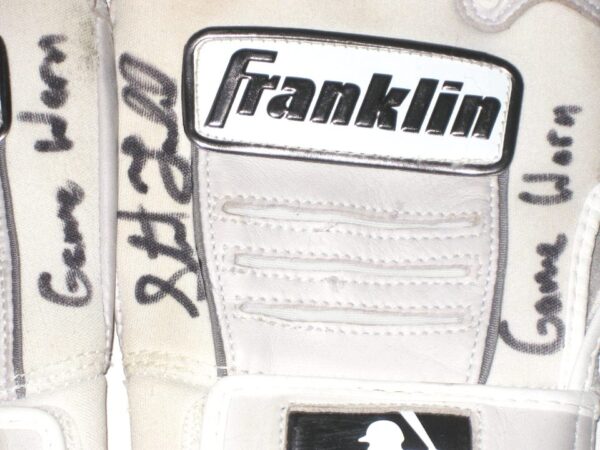 Stuart Fairchild 2021 Arizona Diamondbacks Game Worn & Signed White & Grey Franklin Batting Gloves