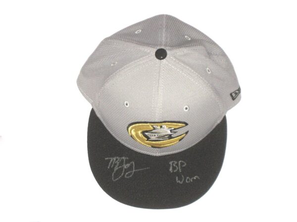 Tyler Johnson 2021 Batting Practice Worn & Signed Official Charlotte Knights New Era 59FIFTY Hat