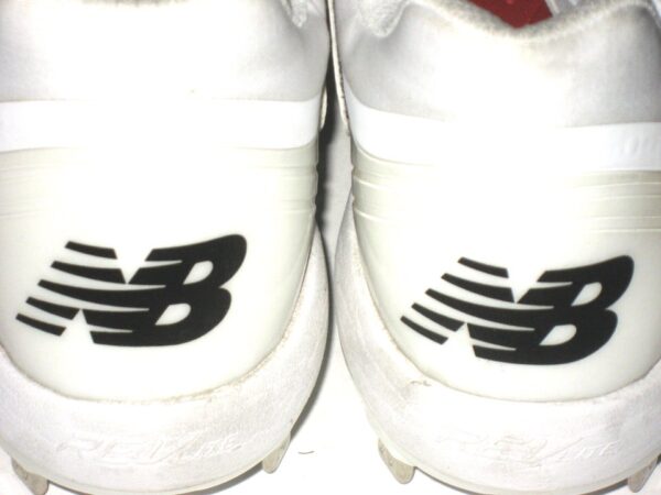 Tyler Johnson 2021 Charlotte Knights Game Worn & Signed White & Black New Balance Baseball Cleats