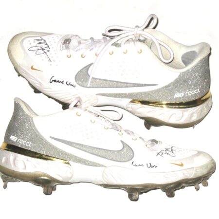 Tyler Johnson 2021 Chicago White Sox #68 Game Worn & Signed White & Silver Nike Alpha Huarache Baseball Cleats