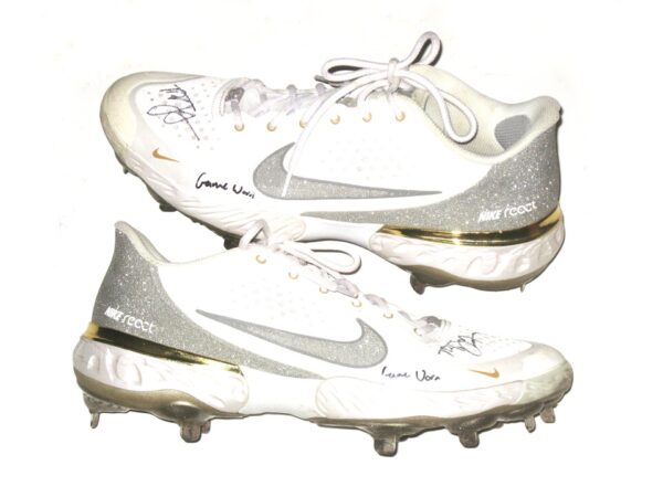 Tyler Johnson 2021 Chicago White Sox #68 Game Worn & Signed White & Silver Nike Alpha Huarache Baseball Cleats