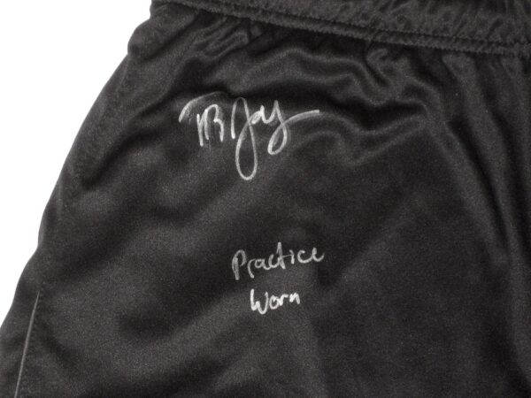 Tyler Johnson 2021 Practice Worn & Signed Official Black Charlotte Knights EvoShield Shorts