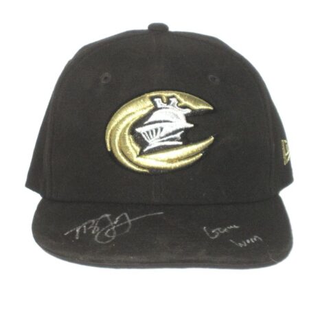 Tyler Johnson Game Worn & Signed Official Black Charlotte Knights Home New Era 59FIFTY Hat