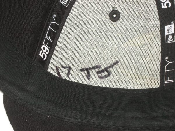 Tyler Johnson Game Worn & Signed Official Black Charlotte Knights Home New Era 59FIFTY Hat