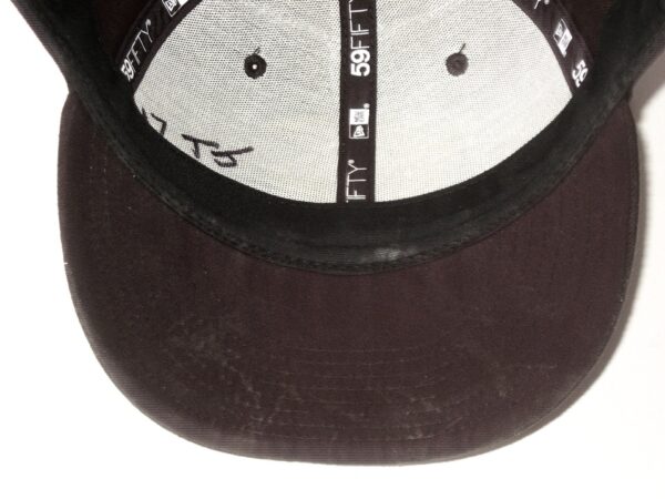 Tyler Johnson Game Worn & Signed Official Black Charlotte Knights Home New Era 59FIFTY Hat
