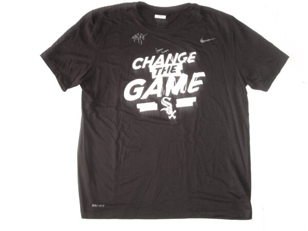 Tyler Johnson Game Worn & Signed Official Chicago White Sox Change the Game 87 JOHNSON Nike Dri-Fit XL Shirt