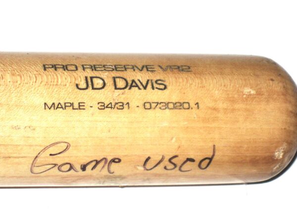 Cesar Rodriguez 2021 FCL Braves Game Used & Signed Victus Pro Reserve VR2 Maple Baseball Bat - CRACKED