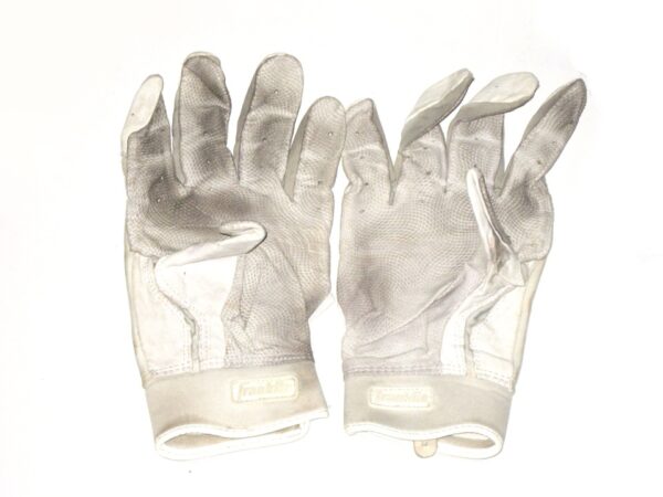 Cesar Rodriguez 2021 FCL Braves Game Worn & Signed White & Grey Franklin Batting Gloves