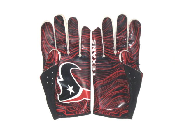 Darren Fells 2019 Game Worn & Signed Official Houston Texans Team Logo Nike Vapor Jet 5.0 3XL Gloves