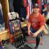 Drew Campbell with 2022 Rome Braves Game Worn & Signed Red Lizard Skins Batting Gloves