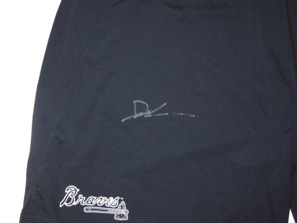 Drew Lugbauer Training Worn & Signed Official Blue Atlanta Braves Nike Shorts