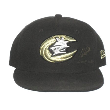 Hunter Schryver 2021 Game Worn & Signed Black Charlotte Knights Home New Era 59FIFTY Fitted Hat