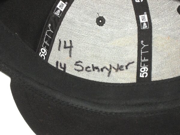 Hunter Schryver 2021 Game Worn & Signed Black Charlotte Knights Home New Era 59FIFTY Fitted Hat