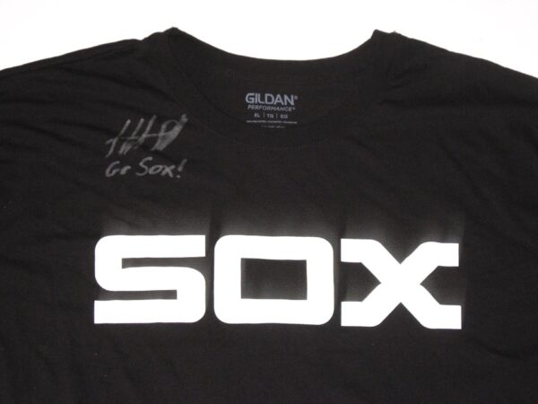 Hunter Schryver 2021 Practice Worn & Signed Black & White Chicago White Sox “27” Gildan XL Shirt