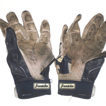 Luke Waddell Georgia Tech Yellow Jackets Game Worn & Signed Blue & Gray Franklin Batting Gloves