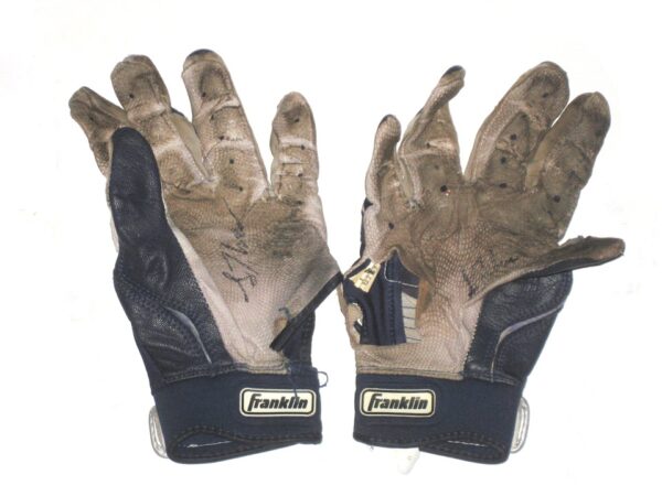 Luke Waddell Georgia Tech Yellow Jackets Game Worn & Signed Blue & Gray Franklin Batting Gloves