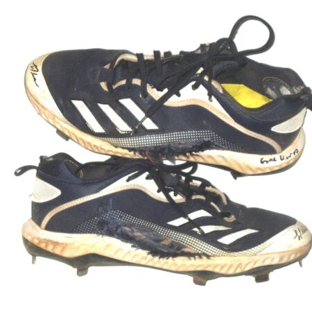 Luke Waddell Georgia Tech Yellow Jackets Game Worn & Signed Blue & White Adidas Bounce Baseball Cleats