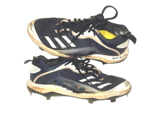 Luke Waddell Georgia Tech Yellow Jackets Game Worn & Signed Blue & White Adidas Bounce Baseball Cleats