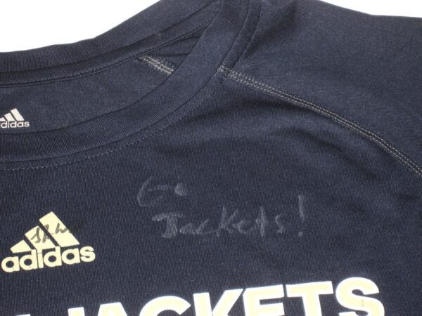 Luke Waddell Practice Worn & Signed Georgia Tech Yellow Jackets Baseball Adidas Climalite Shirt