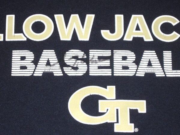 Luke Waddell Practice Worn & Signed Georgia Tech Yellow Jackets Baseball Adidas Climalite Shirt
