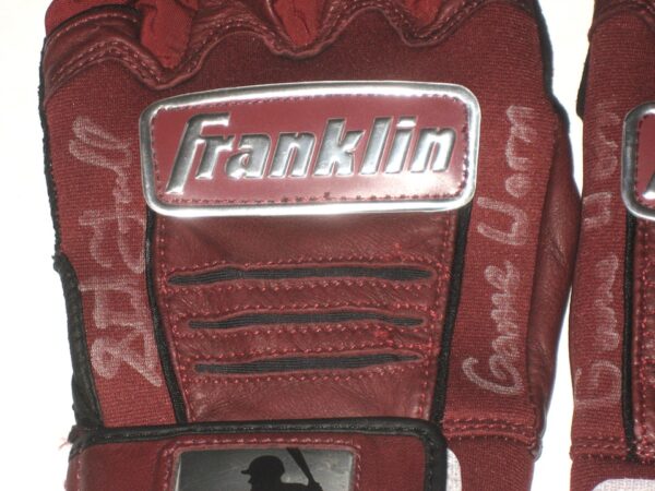 Stuart Fairchild 2021 Reno Aces Game Worn & Signed Red Franklin Batting Gloves