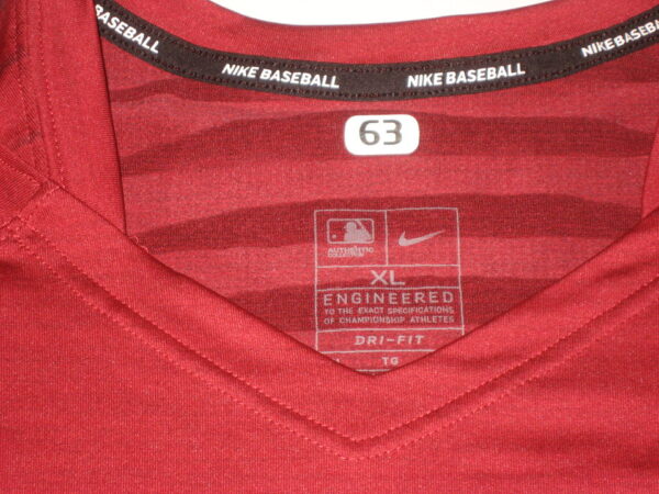 Stuart Fairchild 2021 Rookie Year Batting Practice Worn & Signed Official Arizona Diamondbacks #63 Nike Dri-Fit XL Shirt