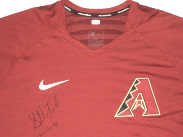 Stuart Fairchild 2021 Rookie Year Batting Practice Worn & Signed Official Arizona Diamondbacks #63 Nike Dri-Fit XL Shirt