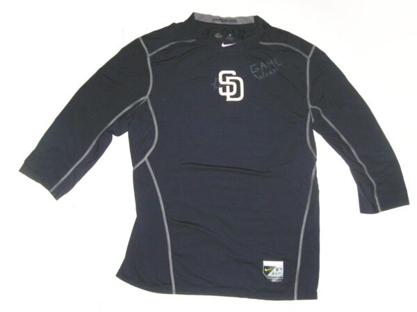 Tom Cosgrove 2021 Game Worn & Signed Official San Diego Padres Nike Hypercool 3:4 Shirt