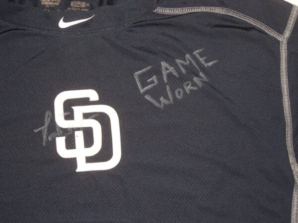 Tom Cosgrove 2021 Game Worn & Signed Official San Diego Padres Nike Hypercool 3:4 Shirt