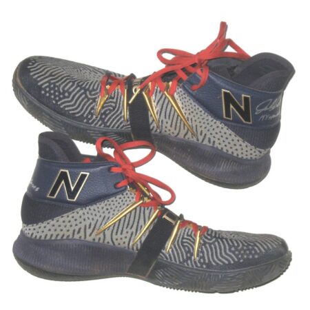 Jalen Miller 2021 Mississippi Braves Training Worn & Signed Kawhi Leonard Inspire the Dreams New Balance Shoes