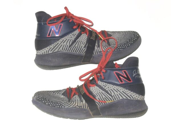 Jalen Miller 2021 Mississippi Braves Training Worn & Signed Kawhi Leonard Inspire the Dreams New Balance Shoes