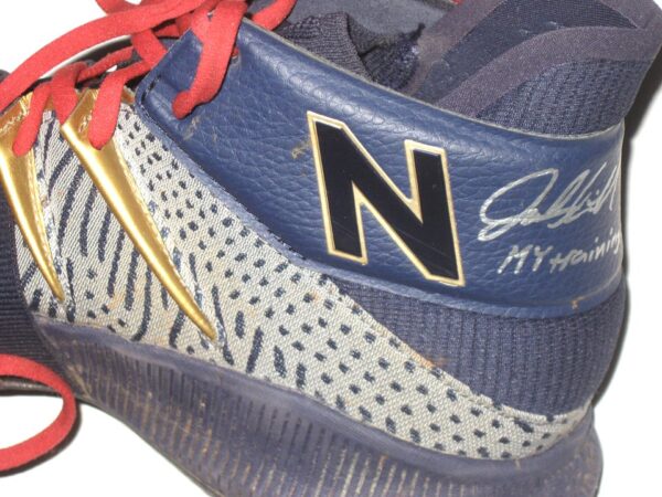 Jalen Miller 2021 Mississippi Braves Training Worn & Signed Kawhi Leonard Inspire the Dreams New Balance Shoes